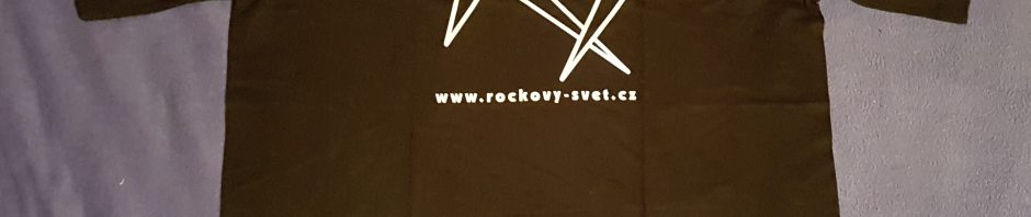 Černé triko logo „Rockový Svět“ - černobílé provedení (obrys)